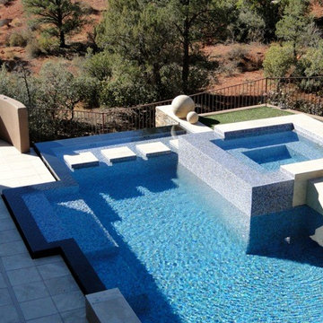 Sedona Vanishing Edge Glass Tile Pool Spa