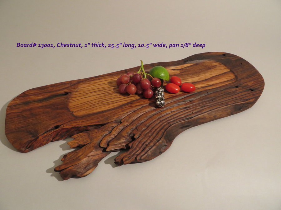 Hand-Carved Chestnut Serving Board.