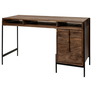 Glenn VII 55.5x31 Wooden Three Drawer Desk