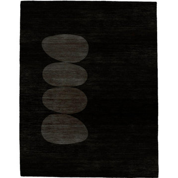 Stones Knotted C Wool Hand Knotted Tibetan Rug, 4'x6'