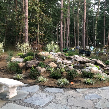 13'x20' Pond with Three-Tier Waterfall and Natural Stone Patio
