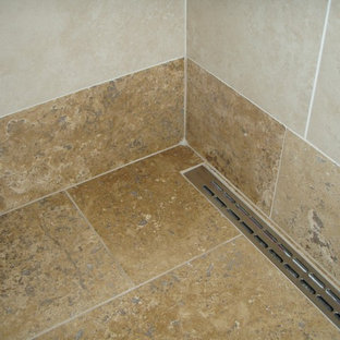 Linear drain in walk-in shower