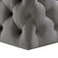 Lewis Square Cocktail Ottoman, Allover Tufted, Castered Legs, Velvet, Gray