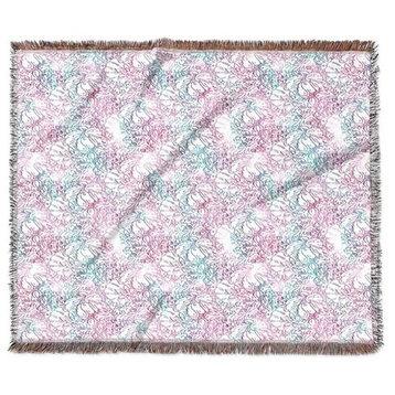 "Floral Doodle" Woven Blanket 60"x50"