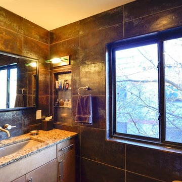 Large Format Wall Tiles in Copper Finish