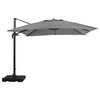 GDF Studio Guinevere Outdoor 9.8 Ft. Aluminum Frame Base Canopy Umbrella, Gray