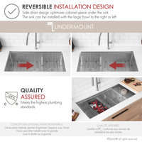 STYLISH 36 Undermount 36" Double-bowl Workstation Kitchen Sink S-636W