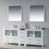 Sydney 84" Double Vanity Set With Mirrors, Glossy White