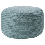 Jaipur Living - Jaipur Living Santa Rosa Indoor/Outdoor Solid Cylinder Pouf, Slate - The Saba Solar collection brings the coastal, globally inspired vibes of natural fiber to outdoor settings. The Santa Rosa pouf mimics the organic style of jute accents, lending texture and earthy neutrality to any style decor, but the handwoven polyester quality means this slate gray ottoman is just as home on patios and porches as it is in living and playrooms.