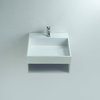 ADM Square Shelved Wall Mounted Sink, White, 20"