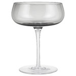 blomus - Belo Champagne Saucer Glasses, 7oz, Set of 2, Smoke - blomus BELO Champagne Saucer Glasses - 7 Ounce - Set of 2 are hand blown by experienced artisans which makes every item an exquisite piece of uniquely crafted pleasure. Smoky grey colored glass body is held high by a clear stem. Designed by Frederike Martens. 6.8 fluid ounces / 200ml. 5.5 in / 14 cm height x 4.3 in / 11 cm diameter. Body is colored, stem and base are clear. Rim is cut and polished. This item ships as a set of 2 champagne saucers. Mouth blown glass may create subtle variances such as flow lines, small bubbles, and minimally different material thicknesses which let the color elegantly vary from piece to piece and add to the beauty and uniqueness of each hand-crafted piece. Complete your BELO sets with white wine glasses, red wine glasses, champagne flutes, champagne saucers, tumblers, water carafe and wine decanter.�Dishwasher safe.