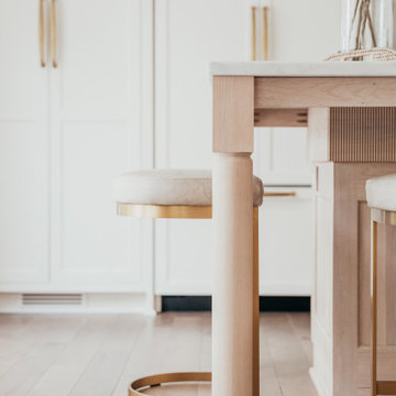 Lakeside Estates Modern Transitional Kitchen Utilizes White Paint with White Oak