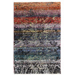 Bareens Designer Rugs - Modern Ziegler Ollie Blue Black Hand-Knotted Wool Rug - 3'11'' x 6'0'' - Enhance the ambiance of your home with this magnificent Persian-influenced Turkish hand-knotted rug made by skilled artisans capable of creating the most exceptional vegetable dyes and hand-spun wool. This exquisite handmade rug is a one-of-a-kind  Kafkaz, otherwise identified as Chobi, Chobi Peshawar, Oushak, or Ziegler rug. These handmade rugs are crafted in Pakistan utilizing superior-quality wool imported from Australia, New Zealand, and Korea in two types of weaves: the Persian weave and the Mori weave. This rug is meticulously crafted by hand using the finest natural vegetable dyes extracted from local plants. The artisans use a blend of hand-spun local and fine merino wool, resulting in a rug with a compelling texture, higher lanolin content, and longer staple. The artisans occasionally incorporate natural or artificial silk into the pile to enhance specific motifs. The finished product is an awe-inspiring execution of flawless design and an understated palette that exudes elegance.