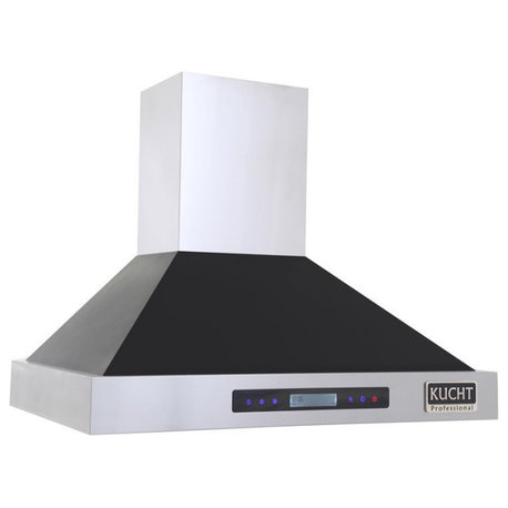 Kucht Professional 36" Stainless Steel Wall Mounted Range Hood in Black