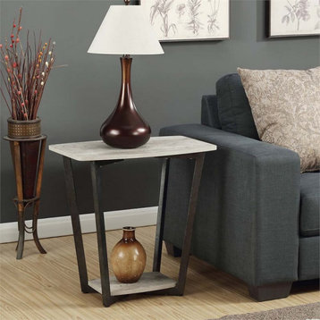 Convenience Concepts Graystone End Table in Gray Faux Birch Wood Finish