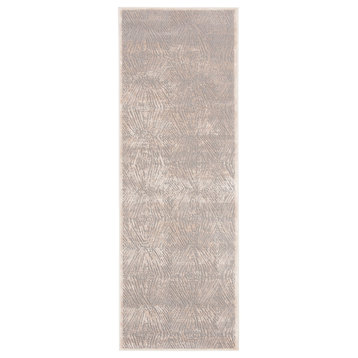 Safavieh Meadow Collection MDW319 Rug, Ivory/Grey, 2'7" X 8'