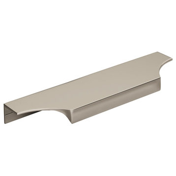Extent 6-9/16" CTC Cabinet Edge Pull, Polished Nickel