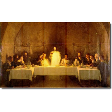 Pascal Dagnan-Bouveret Religious Painting Ceramic Tile Mural #53, 21.25"x12.75"