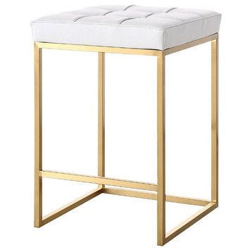Pipe Counter Stool, Gold/White