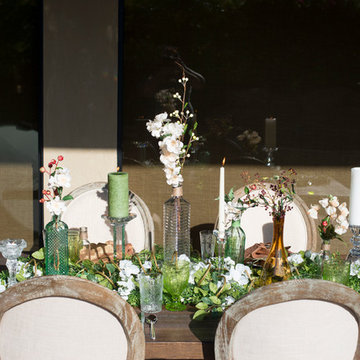 Dark Wood Tables with Vintage Place Settings