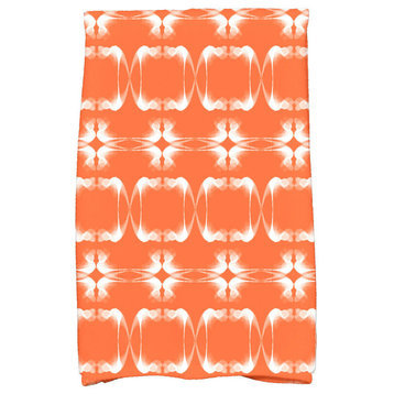 18"x30" Summer Picnic, Geometric Print Kitchen Towel, Orange