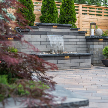 Unilock Patio with a Water Feature