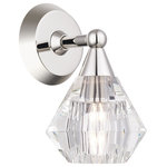Livex Lighting Inc. - 1 Light Polished Nickel Crystal Single Sconce - Clear faceted crystal makes an elegant appearance in this polished nickel single sconce. The Brussels sconce is small and attractive, and will make just as dazzling an impression when used in multiples as it will when used alone.