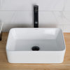 Elavo Square Ceramic Vessel Sink, Bathroom Ramus Faucet, Drain, Oil Rub Bronze