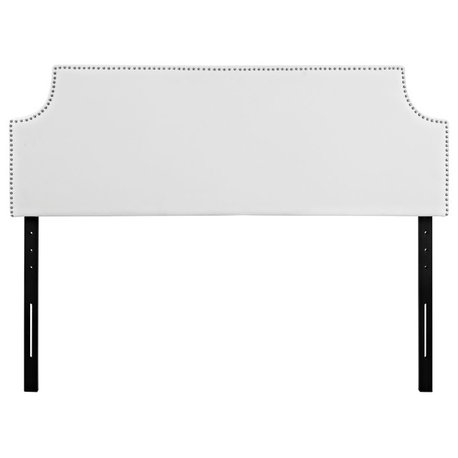 Laura Full Faux Leather Headboard, White