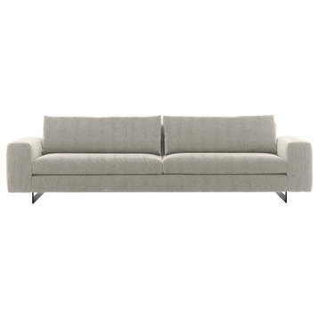 Duo Sofa Upholstered, Beige Draco 12 With Glossy Titanium Feet