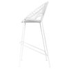Puerto 26" Handmade Indoor/Outdoor Counter Height Stool With White Frame, White Weave