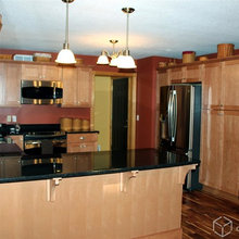 Kitchen hickory floors cabinets