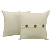 Solid Color Throw Pillow Covers-Cushion Set, White Indoor, 14"x14", Covers Only