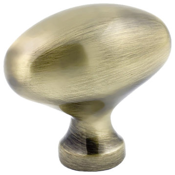 10 Pack Classic Football Rustic Brass Cabinet Hardware Knob 1-31/32" Length