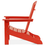 Durogreen - DUROGREEN Boca Raton Adirondack Set, Bright Red - Classic lines, comfortable seating and solid design comprise the Durogreen Boca Raton Adirondack Set.  This shell back chair will look lovely by your pool, on the sand or setting on the pier.  It comes in a range of colors and two tones that will last for years to come. The Durogreen Boca Raton Adirondack Set includes two Durogreen Boca Raton Adirondack Chairs and one  Durogreen Square Side Table.