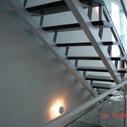 Steel stairs with glass panel - Products
