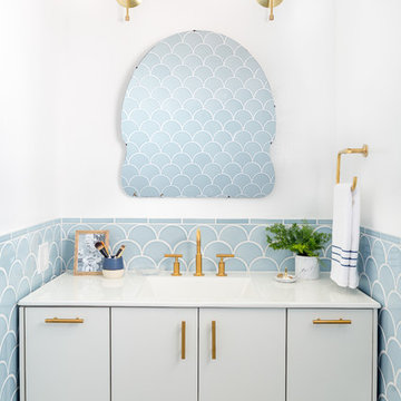 Emily Henderson's Master Bathroom in Crater Lake Ogee Drops.