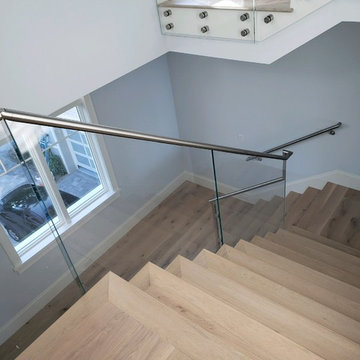 Starphire Tempered Glass With Top Mounted Steel Handrail