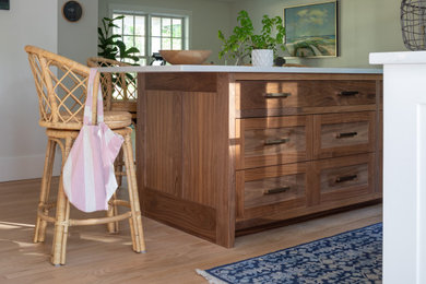 Inspiration for a transitional kitchen remodel in Portland Maine with shaker cabinets