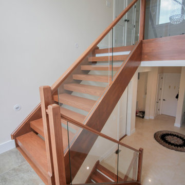 Project #78 | Modern Wood Staircase with Glass Panels