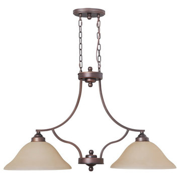 Craftmade Portia Metropolitan Bronze Chandelier/Island With Amber Frosted Glass