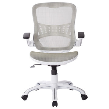 Riley Office Chair With Black Mesh, White