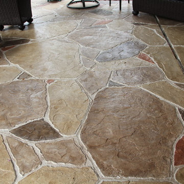 Patio Cover in Houston TX with stamped concrete