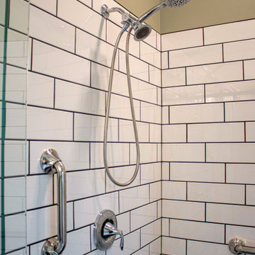 Serene Master Bath with Free Standing Tub, Tiled Shower and Linen Closet