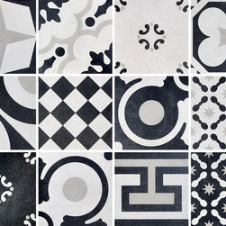 Cementina Black & White Mix 200x200 - Wall & Floor Tiles