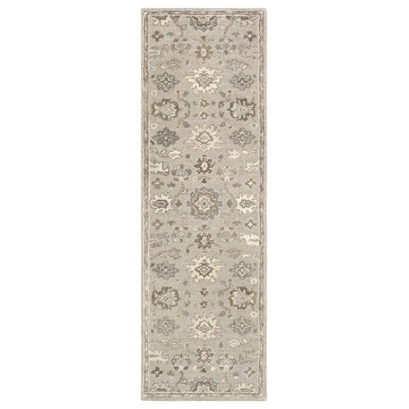 Caesar Traditional Taupe Area Rug, 2'6"x8'