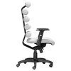 Modern Contemporary Office Chair, White Leatherette Painted Metal