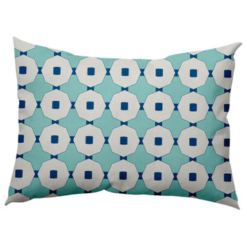 Button Up Decorative Throw Pillow, Light Blue, 14"x20"