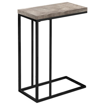 HomeRoots 18.25" x 10.25" x 25.25" TaupeBlack Particle Board Metal Accent Table