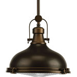 Progress Lighting - 1-Light LED Pendant With LED Module, Oil Rubbed Bronze - The Fresnel one-light LED pendant has an antique-inspired Fresnel glass lens, industrial roots in form and function. 3000k, 90+ CRI 1,211 lumens